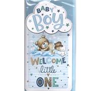 prelude New Baby Boy Card ~ Congratulations On The Birth Of Your Beautiful Son ~ Slim Baby Mobile Card Size 23cm x 14cm
