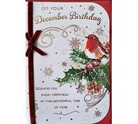 Prelude On Your December Birthday. Robin On Holly Card