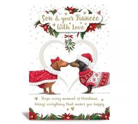 Prelude Son and Fiancee Christmas Card, 13 x 19 cm, Festive Dachshunds Design