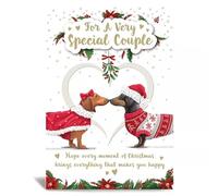Prelude Special Couple Christmas Card, Dachshund Design, 13 x 19 cm