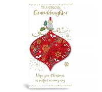 Prelude Special Granddaughter Christmas Card with Pop Out Ornament Design, 12 x 22 cm