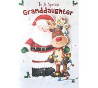 Prelude To A Special Granddaughter Santa and Rudolph Christmas Card