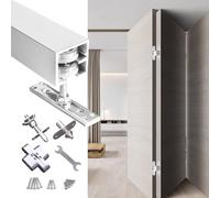 Prem Bifold Sliding Barn Door Hardware KitTopMounted Track System for Effortless Slide Perfect for Bedroom Closets & Modern Home Décor