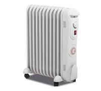 Prem-I-Air 2500W (2.5KW) Oil-Filled Radiator - 11-Fin Energy-Efficient Free-Standing Electric Heater with 3 Heat Settings, Adjustable Thermostat And 24hr Timer, Overheat Safety Protection.