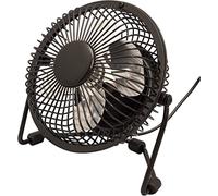 Prem-i-air Black Mini 4" USB Powered Desk Fan, Adjustable Head and Body. Use in Cars, Vehicles and Caravans with USB Port