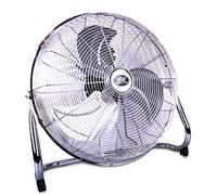 Prem-i-air Chrome 18" Inch (46 cm) Powerful Cold Air Cooling High Velocity Floor Air Circulator GYM Fan with 3 Speed Settings and Adjustable Fan Head, Low Noise For Use in Homes, Offices and Bedrooms.