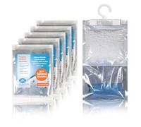 Prem-I-Air Hanging Moisture Absorber Dehumidifier Reduces Damp, Humidity & Condensation in Wardrobes, Cupboards, Home, Kitchen, Bedroom, Caravan, Office, 6 Pack Basement 500ml Absorption Each