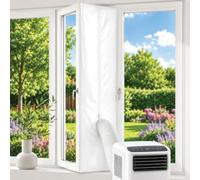 Prem-i-air Universal Window Seal Kit for Portable Air Conditioners, Tumble Dryers & Dehumidifiers, Fits Casement Windows up to 4m, Adjustable Zip Hose Opening, Easy Tool-Free Installation