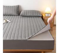 Prem Quilted Mattress Protector - Customizable Fitted Sheet Encasement for King & Cal-King Beds Washable Anti-Dust Zip Up Design - Gray 72"x84"+18"