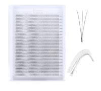 Premade Fans Eyelash Extensions 3D 4D 5D 6D Short Stem & Long Stem Volume Fan Lashes Extension .07 .10 Pre made Lash Fans C D Curl 8-15 MIX Tray (800fans 3D-0.10-Long Stem, C Curl)