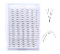 Premade Fans Eyelash Extensions 3D 4D 5D 6D Short Stem & Long Stem Volume Fan Lashes Extension .07 .10 Pre made Lash Fans C D Curl 8-15 MIX Tray (440fans 4D-0.10-Short Stem, D Curl)