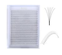 Premade Fans Eyelash Extensions 3D 4D 5D 6D Short Stem & Long Stem Volume Fan Lashes Extension .07 .10 Pre made Lash Fans C D Curl 8-15 MIX Tray (400fans 6D-0.10-Long Stem, D Curl)
