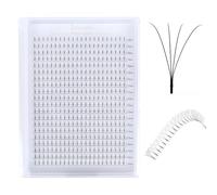 Premade Fans Eyelash Extensions 3D 4D 5D 6D Short Stem & Long Stem Volume Fan Lashes Extension .07 .10 Pre made Lash Fans C D Curl 8-15 MIX Tray (440fans 4D-0.10-Long Stem, D Curl)