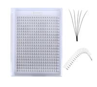 Premade Fans Eyelash Extensions 3D 4D 5D 6D Short Stem & Long Stem Volume Fan Lashes Extension .07 .10 Pre made Lash Fans C D Curl 8-15 MIX Tray (440fans 5D-0.10-Long Stem, D Curl)