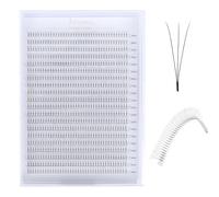 Premade Fans Eyelash Extensions 3D 4D 5D 6D Short Stem & Long Stem Volume Fan Lashes Extension .07 .10 Pre made Lash Fans C D Curl 8-15 MIX Tray (800fans 3D-0.07-Long Stem, D Curl)