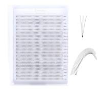 Premade Fans Eyelash Extensions 3D 4D 5D 6D Short Stem & Long Stem Volume Fan Lashes Extension .07 .10 Pre made Lash Fans C D Curl 8-15 MIX Tray (800fans 3D-0.10-Short Stem, C Curl)