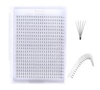 Premade Fans Lashes Extensions,440 Fans 4D/5D Volume Lash Extensions 0.07mm C D Curl 8-15mm Mix Length Short Stem Pre Fanned Eyelash (440fans-5d-0.07 Short Stem, C Curl)