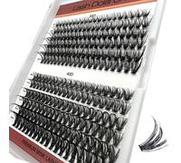 Premade Individual Cluster Lash Extensions Kit, 260 pcs, DIY, 10D, 20D, 30D, 40D, 60D, 70D, 80D, 00D, Clusters 8-16mm, D Curl, Spoolie Brush, With Glue, Tweezers, Bond Seal & Remover (30+40d)