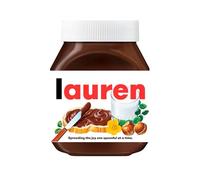 Premade Lauren Name Labels for Jars - Personalised Labels with A Name to Fit a Nutella Spread Jar, Customised Gifts for Him, Gift Label Sticker Premade with Your Name