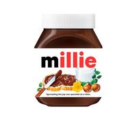 Premade Millie Name Labels for Jars - Personalised Labels with A Name to Fit a Nutella Spread Jar, Customised Gifts for Him, Gift Label Sticker Premade with Your Name