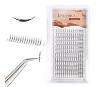 Premade Wings Lash Extensions 8-15mm Mix Lash Tray C/D Curl Premade Volume Fans Comic Spire Eyelashes Black Flat Root Feather Soft Individual Anime Spire Eyelash (YUEYA-C 8-15mm Mix)