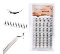 Premade Wings Lash Extensions 8-15mm Mix Lash Tray C/D Curl Premade Volume Fans Comic Spire Eyelashes Black Flat Root Feather Soft Individual Anime Spire Eyelash (Wing 4-D 8-15mm Mix)