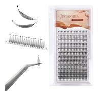 Premade Wings Lash Extensions 8-15mm Mix Lash Tray C/D Curl Premade Volume Fans Comic Spire Eyelashes Black Flat Root Feather Soft Individual Anime Spire Eyelash (Spire Heart Star-D 8-15mm Mix)