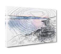 Premantura In Istria Croatia Sketch Canvas Print | Gallery Wrapped 30mm Frame Wall Art | 30x20 inches | Ready to Hang | Modern Picture | Living Room Bedroom Lounge Office