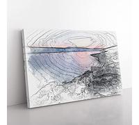 Premantura in Istria Croatia Sketch Canvas Wall Art Print 30x20 Inch