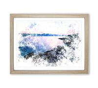 Premantura In Istria Croatia Watercolour Modern Framed Print | A2 Oak Framed Wall Art | Ready to Hang | Modern Historical Picture | Living Room Bedroom Lounge Office