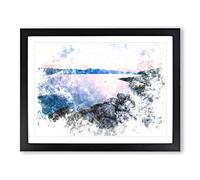 Premantura In Istria Croatia Watercolour Modern Framed Print | A4 Black Framed Wall Art | Ready to Hang | Modern Historical Picture | Living Room Bedroom Lounge Office