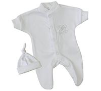 Premature Baby Clothes Sleepsuit Hat 1.5-3.5lb WHITE MOON AND STAR 32-38