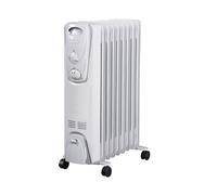 MYLEK Oil Filled Heater Radiators 2000W, Electric Portable White Heaters, Adjustable Thermostat, 3 Heat Settings, Energy Efficient, Safety Tip Over Protection (2KW White)