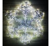 Premier 1.2m Silver Starburst Christmas Snowflake 960 White LEDs