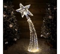 Premier 1.2m Soft Acrylic 2D Shooting Star Light Sculpture 200 LEDs Warm White & White