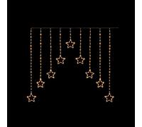Premier 1.2m x 1.2m Christmas Star Pattern Flexibrights Warm White Pin Wire Curtain Light with 258 White LEDs, Indoor and Outdoor Use, Clear Cable