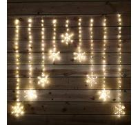 Premier 1.2x1.2M Pin Wire Curtain Snowflake Light with 303 Warm White LEDs