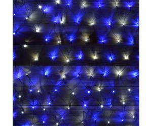 Premier 1.7m x 1.2m 180 LED Multi Action Christmas Net Window Light Blue & White