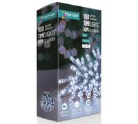 Premier 100 Battery Operated Timelights, 10m Lit Length, White LEDs, C