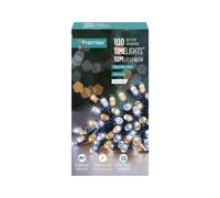 Premier - 100 LED Multi Action Battery Operated TIMELIGHTS - White/Warm White/Green Cable