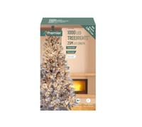 Premier 1000 LED 25m TreeBrights Indoor Outdoor Christmas Multi Function Mains Operated String Lights with Timer & Clear Cable in Vintage Gold