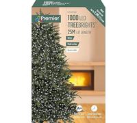 Premier 1000 LED Multi-ActionTree Brights, 25M Lit Length, White, Green Cable, Indoor/Outdoor, Timer Function