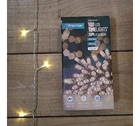 Premier Multi Action Battery Operated Timelights 100 LED Warm White/Clear