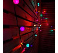 Premier 10m 100 LED Pearl Berry Rainbow String Lights Garden Christmas Lights with Timer