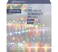 Premier 120 Large LED Ultrabrights Silver Wire 6M - Multi-Coloured
