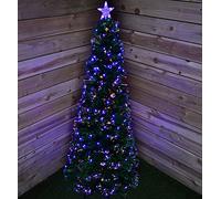 Premier 120cm 4ft Indoor Fibre Optic Star Christmas Tree with Red and Blue LEDs