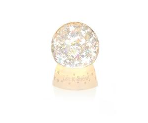 Premier 15cm Snowflake Water Spinner Snow Globe - Light Up Let It Snow Decoration with Warm White LED - Battery Operated Christmas Ornament