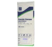 Premier 1665 Cotton Gauze Swabs 12 Ply 5 cm x 5 cm White Paperpacks (Pack of 100)