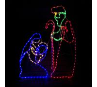 Premier 1M Indoor and Outdoor Nativity Scene Rope Light Blue, Green, Red, Yellow LEDs