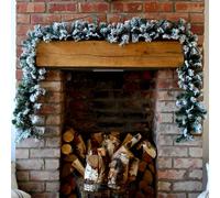 Premier 2.7m Snow Flocked Pine Christmas Garland with Glitter Finish